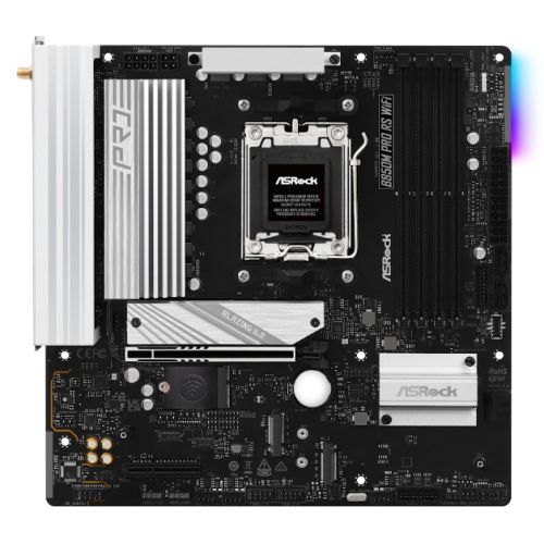 ASMBB850MPRORSWIFI.jpg Asrock B850M PRO RS WIFI, AMD B850, AM5, Micro ATX, 4 DDR5, HDMI, DP, Wi-Fi 6E, 2.5G LAN, RGB, 3x M.2