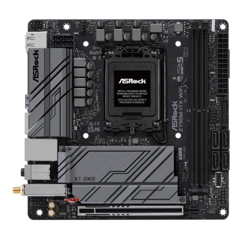 ASMBZ790MITXWIFI.jpg Asrock Z790M-ITX WIFI, Intel Z790, 1700, Mini ITX, 2 DDR5, HDMI, DP, eDP, Wi-Fi 6E, 2.5G & GB LAN, PCIe5, 2x M.2