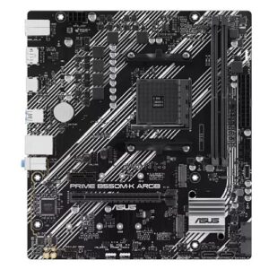 Asus PRIME B550M-K ARGB, AMD B550, AM4, Micro ATX, 2 DDR4, HDMI, DP, PCIe4, 2x M.2