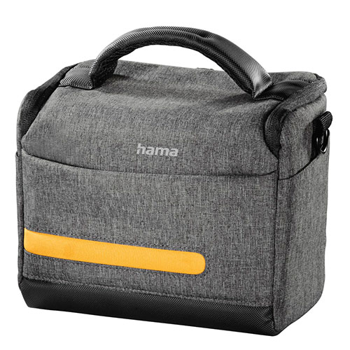 BAG-HAMATERRA130GR.jpg Hama Terra 130 Camera Bag, Shoulder Strap, Trolley Strap, Removable Divider, Grey, 20 x 10.5 x 16.5 cm Compartment