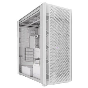 Corsair iCUE LINK 9000D RGB Airflow Gaming Case w/ Glass Side, E-ATX, Dual System, Up to 18 Fans, InfiniRail Fan Mounting, iCUE LINK Hub, USB-C,  Asus BTF Compatible, White