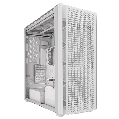 Corsair iCUE LINK 9000D RGB Airflow Gaming Case w/ Glass Side, E-ATX, Dual System, Up to 18 Fans, InfiniRail Fan Mounting, iCUE LINK Hub, USB-C,  Asus BTF Compatible, White
