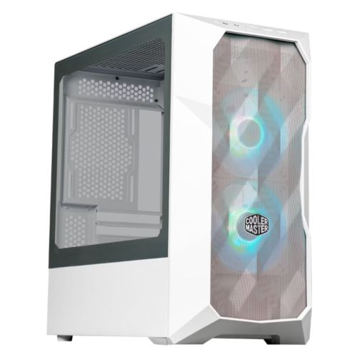 CAM-CMTD300MESHW.jpg Cooler Master TD300 Mesh Gaming Case w/ Glass Side, Micro ATX, 2x ARGB Fans, ARGB/PWM Hub, 280mm Radiator Support, White