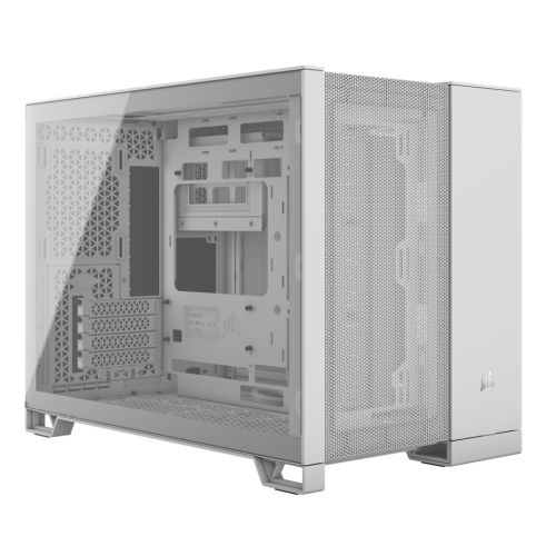 CAM-COR2500D-WH.jpg Corsair 2500D Airflow Dual Chamber Gaming Case w/ Glass Window, Micro ATX, Fully Mesh Panelling, USB-C, Asus BTF Compatible, White
