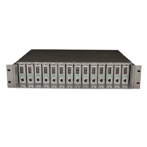 TP-LINK (MC1400) Omada 14-Slot Rackmount Chassis, 14 Bays for up to 14 Media Converters, Hot-Swappable, 2 Fans
