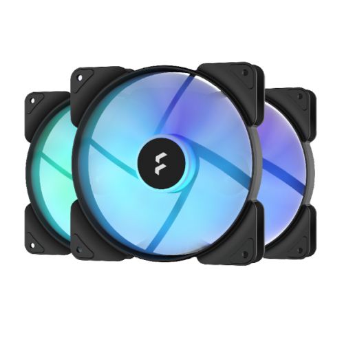 CF140-FRAS14RGBPWM-3PK_1.jpg Fractal Design Aspect 14 140mm RGB PWM Case Fans (3 Pack), Rifle Bearing, Supports Chaining, Aerodynamic Stator Struts, 500-1700 RPM, Black Frame