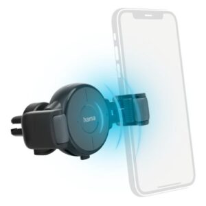 CHARGER-HAMCARWIRELESS.jpg Hama FC10 Flex-Set Wireless Smartphone Charger, Fast Charge up to 10W, Tilt, 360° Rotate, Grill Clip, Grey
