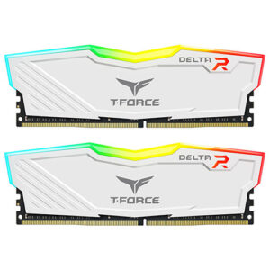 Team T-Force Delta RGB 64GB Kit (2 x 32GB), DDR4, 3600MHz (PC4-28800), CL18, XMP 2.0, DIMM Memory, White