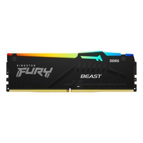 Kingston Fury Beast RGB 32GB, DDR5, 6000MHz, CL36, 1.35V, ECC, PMIC, AMD EXPO & Intel XMP 3.0, Black, DIMM Memory