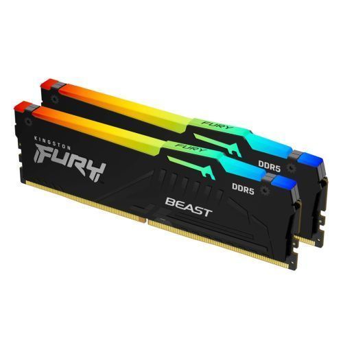D532G60KFBB30EXK2R.jpg Kingston Fury Beast RGB 32GB Kit (2 x 16GB), DDR5, 6000MHz, CL30, 1.4V, ECC, PMIC, AMD EXPO & Intel XMP 3.0, Black, DIMM Memory