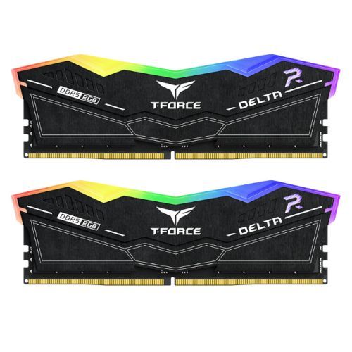 Team T-Force Delta RGB 32GB Kit (2 x 16GB), DDR5, 6400MHz (PC5-51200), CL40, ECC, AMD EXPO & XMP 3.0, PMIC, DIMM Memory, Black