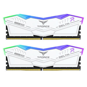 Team T-Force Delta RGB 32GB Kit (2 x 16GB), DDR5, 7200MHz (PC5-57600), CL34, ECC, AMD EXPO & XMP 3.0, PMIC, DIMM Memory, White