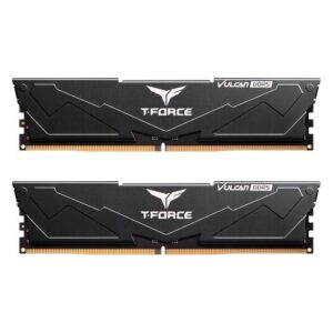 Team T-Force Vulcan 64GB Kit (2 x 32GB), DDR5, 6000MHz, CL38, ECC, AMD EXPO & Intel XMP 3.0, PMIC, DIMM Memory, Black