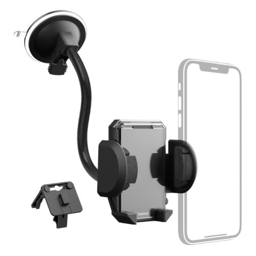 HOLDER-HAMULTICAR.jpg Hama (Multi) 2-in-1 Mobile Phone Holder, Suction Cup/Grating Clamp, Flexible Arm, 360° Rotation
