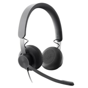 Logitech Zone Wired MSFT Headset, USB-C (USB-A Adapter), 40mm Drivers, Flip-to-Mute Noise-Canceling Mic, In-line Controls