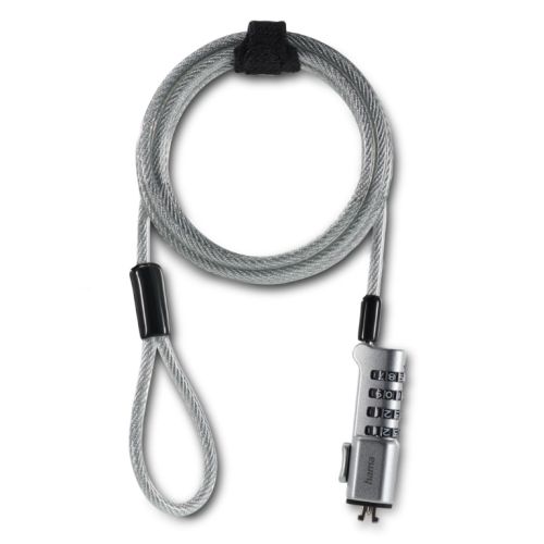 LOCK-HAMNANONTEBK-126822.jpg Hama Nano Laptop Lock, 4-digit Combination Lock, Carbon Steel, Silver