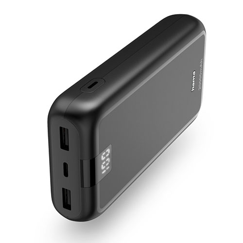 PB-HAM20000-201710.jpg Hama Performance 20 20000mAh Fast Charge Powerbank, 2x USB-A, USB-C, LED Capacity Indicator, Grey