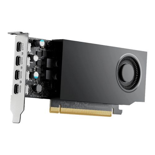 PNYNVA4004GBLPOEM.jpg PNY RTXA400 Professional Graphics Card, 4GB DDR6, 4 miniDP 1.4, 768 CUDA Cores, Low Profile (Bracket Included), OEM (Brown Box)