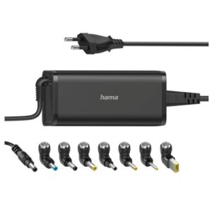 PSU-NTBKSLIMUSBC-200003.jpg Hama Universal 90W EU Travel Notebook PSU, 15-19V, 8 Adapters, Hook & Cable Tie, *Euro Plug*