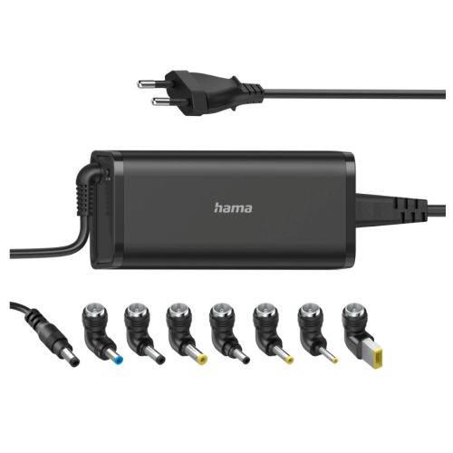 PSU-NTBKSLIMUSBC-200003.jpg Hama Universal 90W EU Travel Notebook PSU, 15-19V, 8 Adapters, Hook & Cable Tie, *Euro Plug*