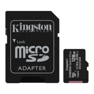 Kingston 128GB Canvas Select Plus MicroSDXC Card with SD Adapter, UHS-I Class 10, U1, A1 App Performance, 100MB/s