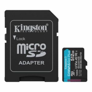 Kingston 512GB Canvas Go! Plus Gen4 MicroSDXC Card with SD Adapter, UHS-I Class 10, U3, A2 App Performance, 200MB/s