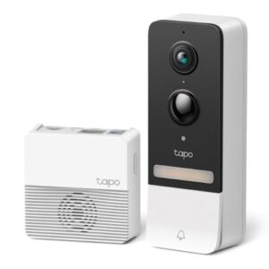 TP-LINK (TAPO D230S1) Smart Battery 2K 5MP Video Doorbell Kit w/ Hub, Night Vision, Ultra-Wide FOV, AI Detection & Notification, Anti-theft