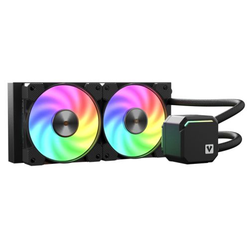 Vida BiFrost 240mm ARGB Liquid CPU Cooler, 2x ARGB PWM Fans, ARGB CPU Block, 250W TDP, Black