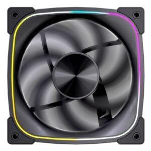 Vida Stealth 120mm ARGB PWM Case Fan, Hydraulic Bearing, Outer Ring Lighting, 600-1500 RPM, Black