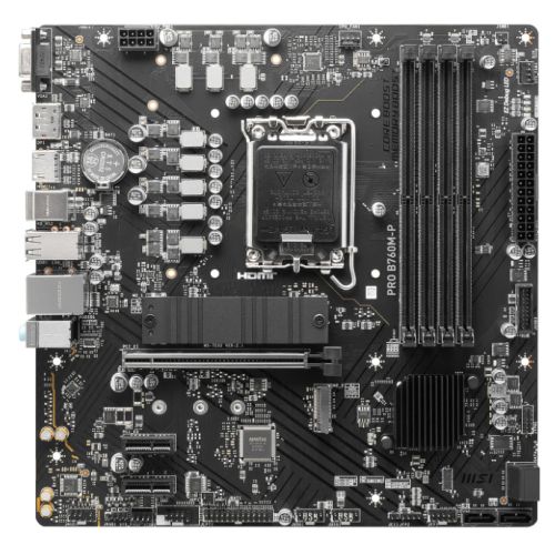 MSIMBB760PRO-P.jpg MSI PRO B760M-P, Intel B760, 1700, Micro ATX, 4 DDR5, VGA, HDMI, DP, GB LAN, 2x M.2