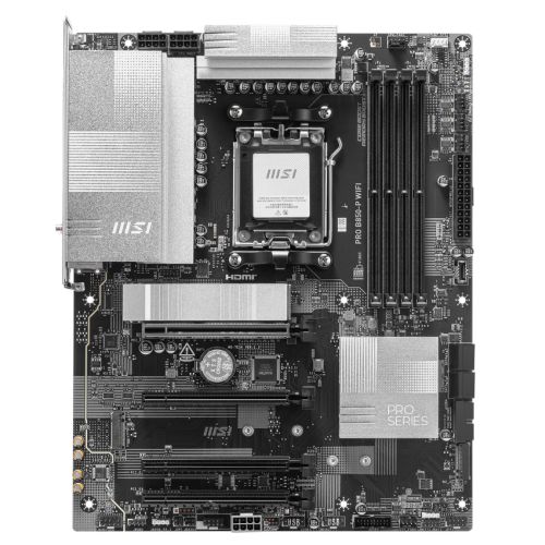 MSIMBB850PROB850-PWIFI.jpg MSI PRO B850-P WIFI, AMD B850, AM5, ATX, 4 DDR5, HDMI, Wi-Fi 7, 5G LAN, 3x M.2