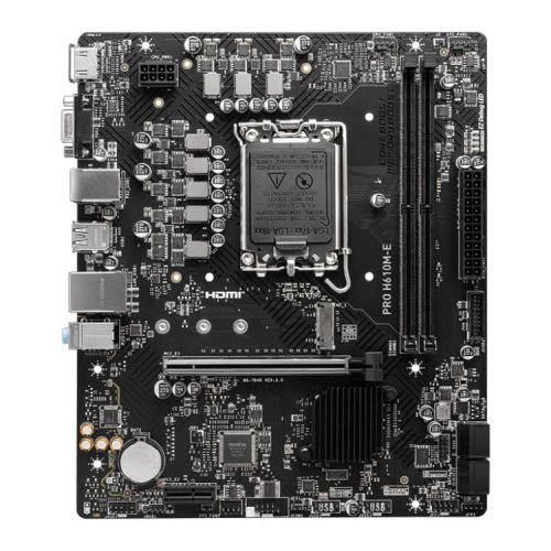 MSIMBH610PRO-E.jpg MSI PRO H610M-E, Intel H610, 1700, Micro ATX, 2 DDR5, VGA, HDMI, GB LAN, 1x M.2