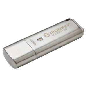 Kingston 128GB IronKey Locker+ 50 Memory Pen, USB-A 3.2 Gen1, FIPS 197-certified, XTS-AES 256-bit Encrypted w/ Auto USBtoCloud Backup, R/W 145/115 MB/s