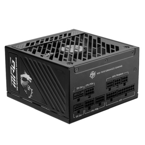 MSI 1000W (MPG A1000GS PCIE5) ATX 3.1 PSU, Fully Modular, 80+/Cybenetics Gold, Dual 12V-2x6, Semi Digital Design, PCIe 5.1