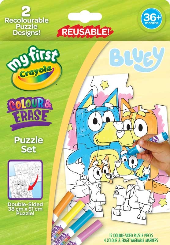 Crayola My First Crayola Colour & Erase Puzzle Set - Bluey