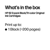 HP 62 2-PACK BLACK/TRI-COLOR ORIGINA