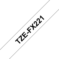 TZEFX-221 BLACK ON WHITE FLEXI TAPE