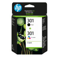 HP 301 2-PACK BLACK/TRI-COLOR ORIGIN