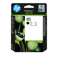 HP NO.45 BLACK INK 42ML 833 PAGES.