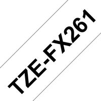 TZEFX-261 BLACK ON WHITE FLEXI TAPE