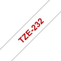 BRO 12MM GLOSS TZ  RED ON WHITE TAPE