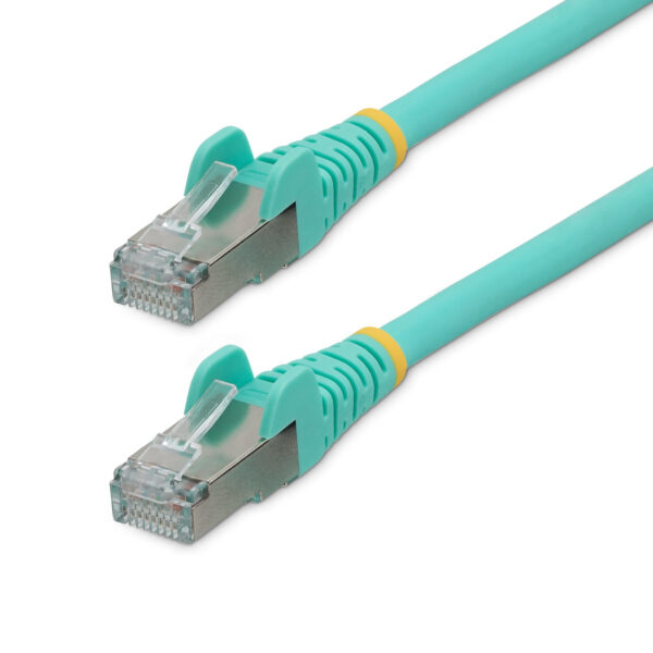 101932758_0345078423.jpg StarTech.com 1m CAT6a Ethernet Cable - Aqua - Low Smoke Zero Halogen (LSZH) - 10GbE 500MHz 100W PoE++ Snagless RJ-45 w/Strain Reliefs S/FTP Network Patch Cord