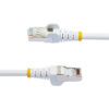 StarTech.com 2m CAT6a Ethernet Cable - White - Low Smoke Zero Halogen (LSZH) - 10GbE 500MHz 100W PoE++ Snagless RJ-45 w/Strain Reliefs S/FTP Network Patch Cord