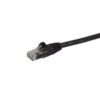 StarTech.com 50cm CAT6 Ethernet Cable - Black CAT 6 Gigabit Ethernet Wire -250MHz 100W PoE RJ45 UTP Network/Patch Cord Snagless w/Strain Relief Individually Tested