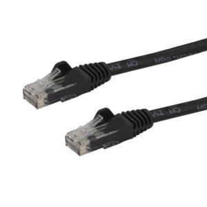 StarTech.com 50cm CAT6 Ethernet Cable - Black CAT 6 Gigabit Ethernet Wire -250MHz 100W PoE RJ45 UTP Network/Patch Cord Snagless w/Strain Relief Individually Tested