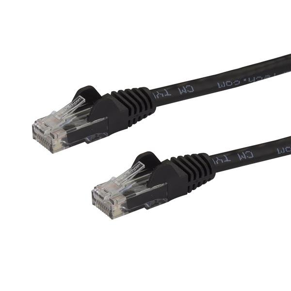 StarTech.com 50cm CAT6 Ethernet Cable - Black CAT 6 Gigabit Ethernet Wire -250MHz 100W PoE RJ45 UTP Network/Patch Cord Snagless w/Strain Relief Individually Tested