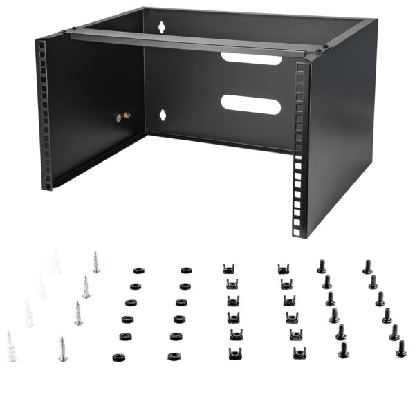 StarTech.com 6U Wall Mount Network Rack - 14 Inch Deep (Low Profile) - 19" Patch Panel Bracket for Shallow Server and IT Equipment, Network Switches - 44lbs/20kg Weight Capacity, Black
