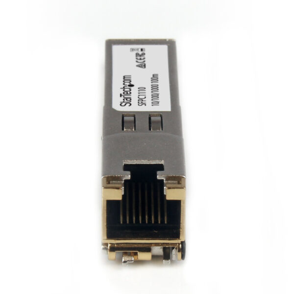 StarTech.com Cisco SFP-GE-T Compatible SFP Transceiver Module - 10/100/1000BASE-TX~Cisco SFP-GE-T Compatible SFP Module - 1000BASE-T - SFP to RJ45 Cat6/Cat5e - 10/100/1000 Mbps - RJ-45 100m - Cisco IE3400, IE3300, IE3200