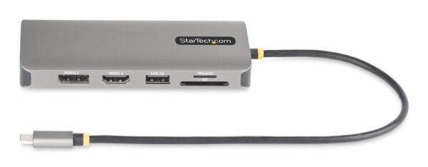 StarTech.com USB-C Triple-Monitor Multiport Adapter, Dual 4K 60Hz + 4K 30Hz HDMI & DisplayPort, 4-Port USB Hub, 100W PD Pass-Through, GbE, SD/MicroSD Card Readers