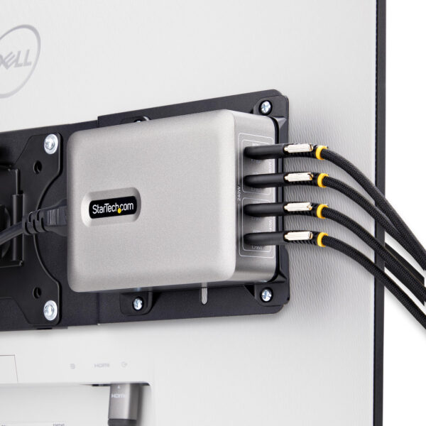 StarTech.com 4-Port Multi-Device USB-C Charger, 240W Total, Single Port 140W EPR, PD 3.1, Screw Locking Ports, Boardrooms, Bracket incl. for Surface Mounting